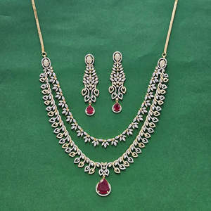 CZ Collier classique pour la mode 2 Tone Placage pour les grossistes en Inde - Product Image 4