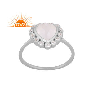 Meilleure qualité en argent sterling naturel Cz & arc-en-ciel pierre de lune bague empilable fabricant de bijoux personnalisés - Product Image 1