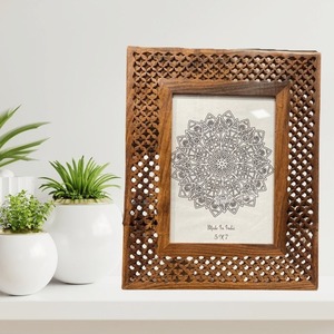 Marco DE FOTOS ecológico cuadrado de madera maciza A4 8x10 arte de pared rústico de madera dura de nogal para boda/cumpleaños - Product Image 2