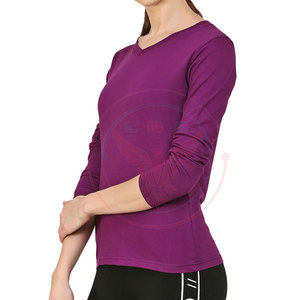 Camisetas de Manga Larga para Mujer, Casuales, 100% Algodón, Tejido de Felpa Ecológico, Cómodas para Usar en la Calle, Venta Directa de Fábrica - Product Image 2