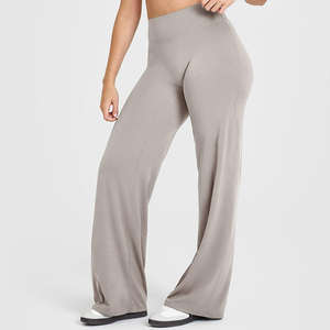 Women's High Waist Non-Front Seam <b>Butt</b> <b>Lifting</b> Fitness Flare Custom Seamless <b>Leggings</b> Wide Leg Sports Sets Plus Size Breathable - Product Image 1