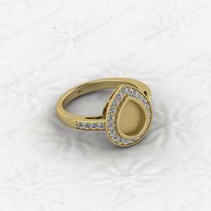 New Arrival High Quality 925 Sterling Silver Bezel 7x9mm Pear Shape CZ Semi Mount <b>Blank</b> Setting Wedding <b>Ring</b> Breastmilk Jewelry - Product Image 2