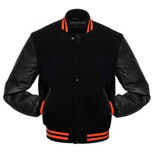 2025 logotipo personalizado impreso hombres calle estilo béisbol Varsity chaquetas uniforme deportivo con mangas de cuero para el invierno - Product Image 1