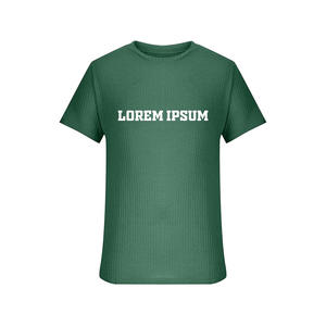 2025เสื้อถักแขนสั้นคอกลมทรงหลวมระบายอากาศได้ดีเสื้อยืดแบบสวมหัวถักนิตติ้ง - Product Image 1