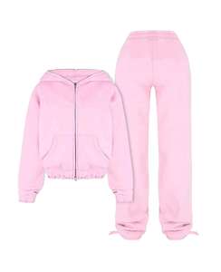 Conjunto de Sudadera con Capucha Corta con Parche Bordado y Pantalones Deportivos con Lavado Ácido, Conjunto de Sudadera con Capucha de Manga Larga, Chándales Personalizados Unisex, 100% Algodón, Primavera Vintage - Product Image 5