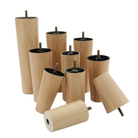 Pieds de meubles universels en plastique couleur bois de 6 po, pieds coniques en plastique grain de bois de 5/16 po pour canapé, fauteuil et chaise