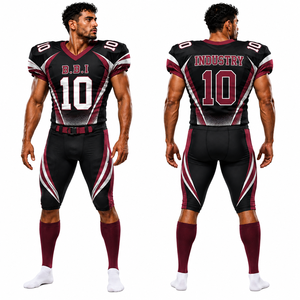 Crest Wears Custom Flame Pattern <b>Football</b> Jersey Set Short Sleeve Team Uniform Moisture Wicking Fitted for Adults - Product Image 2