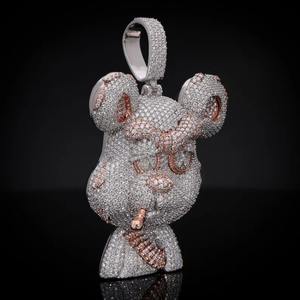 925 argent Sterling Moissanite dessin animé Hip Hop pendentif belle personnalisé hommes pendentif et Hip Hop bijoux - Product Image 4