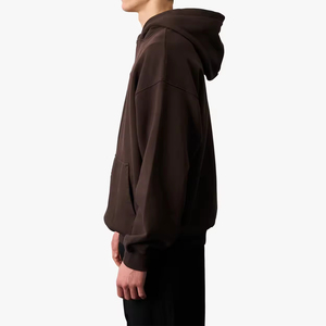 Custom Men's Winter Streetwear Hoodie <b>Thick</b> <b>Fleece</b> Pullover Eco-Friendly Regular Fit Comfortable Long Sleeve 340g Knitted Fabric - Product Image 3