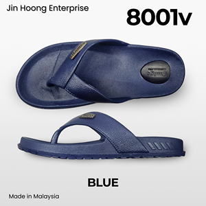 Chanclas de PVC para hombre, con punta abierta, informales, para exteriores, ligeras, antideslizantes, cómodas, color azul, hechas en Malasia @migo 8001v - Product Image 2