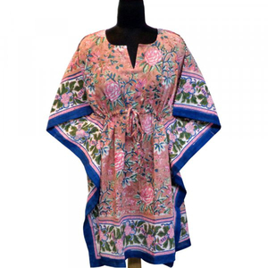 New Arrival Indian Manufacturer <b>Kaftan</b> Free Size 100% Cotton Hand Block Printed Beautiful Beach <b>Kaftans</b> for Sale at Best Price - Product Image 1