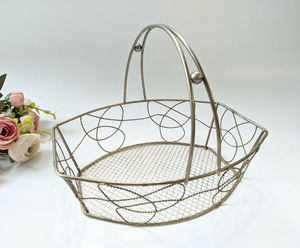 <b>Wooden</b> and Metal Storage Fruit <b>Basket</b> Handmade Handcrafted Hot Selling Storage <b>Basket</b> for Home Picnic Fruits Containing Usage - Product Image 5