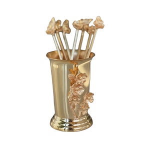 ขายดีที่สุดแฮนด์เมดตกแต่งดอกไม้ออกแบบที่วางช้อนส้อมโลหะในราคาขายส่ง - Product Image 1