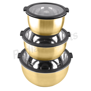 Bol de rangement bols à mélanger bol à salade noir en acier inoxydable avec couvercle transparent - Product Image 2