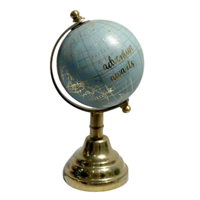 Globo de metal flotante con mapa del mundo gris de calidad superior fabricado en la India para decoración de oficinas y fines educativos