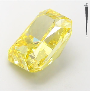 Aniva 3.10CT HPHT Lab Grown Loose Diamond IGI Certified Vivid Yellow Color Rectangular Cut Fancy Yellow Diamond - Product Image 2