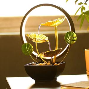 Vente d'usine <span class=keywords><strong>Fontaine</strong></span> d'eau d'intérieur Feng Shui, ornement de flux d'eau en métal porte-bonheur pour bureau, <span class=keywords><strong>fontaine</strong></span> de table Feng Shui - Product Image 2