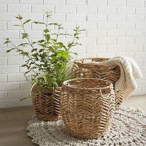 Elegante estante de exhibición de macetas de ratán y hierro para uso doméstico en interiores y exteriores, soporte de planta para plantar - Product Image 1