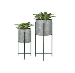 Grand pot de fleur rectangulaire en métal personnalisé jardinière Pot de plantation galvanisé Pot d'extérieur pour jardin avec couleur bicolore - Product Image 4