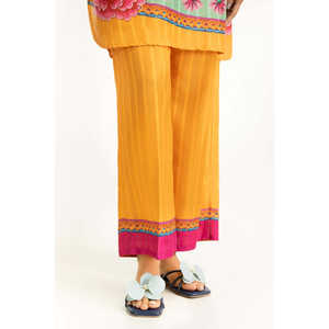 Ensemble coordonné 2 pièces chic bohème pour femme en mousseline de soie texturée rose imprimée Dobby, tenue short pour le printemps/été, taille XS - Product Image 2