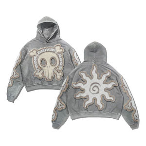 Article frais Votre logo de marque Design professionnel Sweat à capuche pour homme Coton mélangé High Street Best Style Distressed Hoodie - Product Image 6