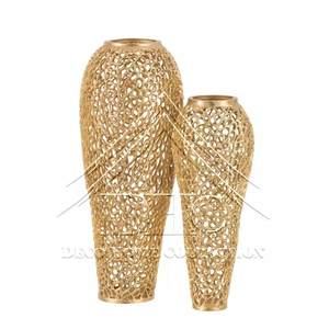 High-Quality Solid Aluminium <b>Gold</b>-Finished <b>Large</b> Flower <b>Vase</b> With Round Base for Wedding Floor Decoration - Product Image 1