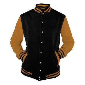 Chaquetas de béisbol para hombre de buena calidad con mangas de cuero chaqueta de béisbol universitaria acolchada a prueba de viento para hombre - Product Image 1