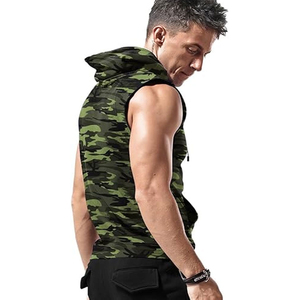 <b>Men's</b> High Quality 100% Cotton No Sleeve <b>Hoodie</b> Quick Dry Casual Wear with Fashionable Embroidery Breathable Best Price - Product Image 3