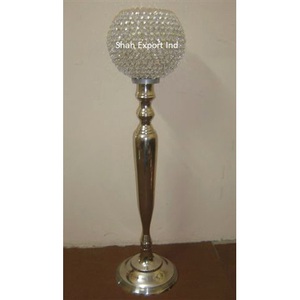 Grand mariage décoratif métal cristal gobelet bougeoir table pièce maîtresse argent plaqué mariage événement décoration - Product Image 4