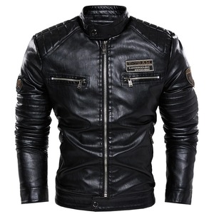 Vêtements d'extérieur pour hommes, veste de moto en cuir, marque tendance, nouveaux vêtements pour hommes, veste en cuir à la mode pour hommes, vestes décontractées Streetwear - Product Image 1