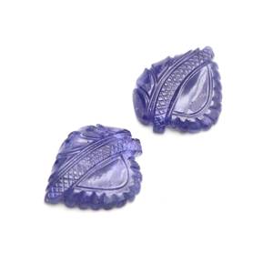 พลอยแทนซาไนต์ธรรมชาติรูปทรงใบไม้แกะสลัก พลอยซิโอไซต์ พลอยหลวม - Product Image 3