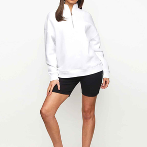 <b>top</b> Quality Women's Quarter Zipper Sweatshirt 100% Cotton Material Lightweight Quick dry Custom Made Logo Printing - Product Image 2