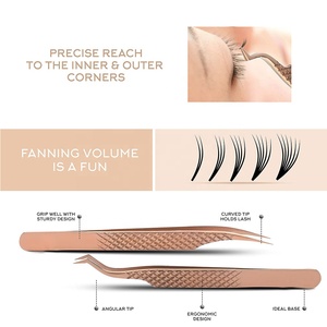 GEMSTONE ENTERPRISES Professional Customized Packaging Eyelash Tweezer Kit Stainless Steel Volume Lash Tweezers Custom Logo - Product Image 4