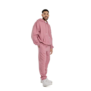 TRENDY DESIGNS Hoodie Sweatpants Men Premium Fleece Relaxed Sweatsuit Set en rose orchidée avec poches et intérieur brossé doux - Product Image 3