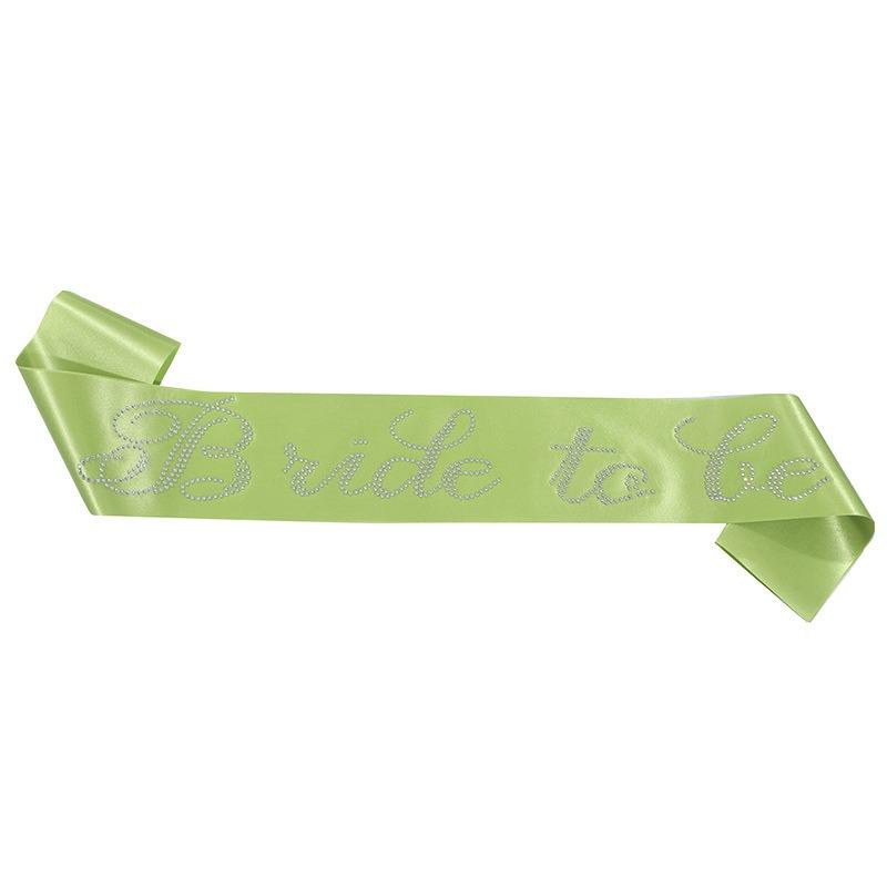 Green satin cloth+Hot rhinestones