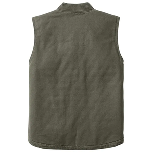 เสื้อกั๊กยีนส์สีเขียวสไตล์วินเทจลำลองสำหรับผู้ชาย คอปกกลม แขนกุด ระบายอากาศได้ดี - Product Image 2