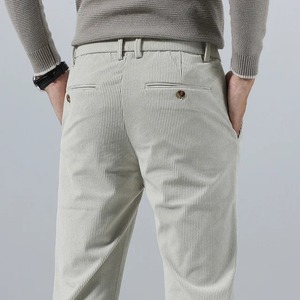 High Quality Brand <b>Mens</b> Corduroy Thicken Pants Fashion Khaki Narrow Leg Casual Pants Thermal Plush <b>Trousers</b> Autumn Winter Male - Product Image 2