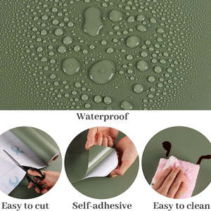 Papier peint auto-adhésif mat imperméable, couleur unie, autocollant pelable pour salon, décoration intérieure, papier contact vinyle - Product Image 6