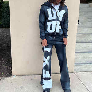 ชุดวอร์ม600GSM เหงื่อเฮฟวี่เวทชุดวินเทจปักลาย - Product Image 2