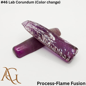 Alexandrite de laboratoire cultivée avec effet de changement de couleur, Corindon synthétique brut fusionné à la flamme, Pierres précieuses en vrac créées en laboratoire - Product Image 3