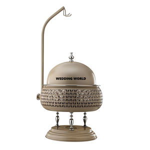 Cazuelas de Metal de diseño elegante y elegante de forma redonda, calentador de alimentos de Metal clásico hecho a mano de primera calidad al por mayor - Product Image 1