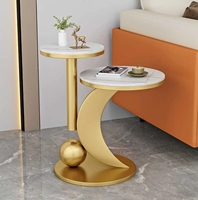 Table basse moderne de haute qualité, table d'appoint luxueuse, cadre en fer, plateau en marbre, meubles de salon écologiques pour un nouveau cadeau de maison