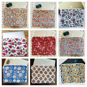 แขนแล็ปท็อปหนังเทียมปักด้วยมือสีแดงทำงานจากผู้ผลิตปากีสถาน - Product Image 1