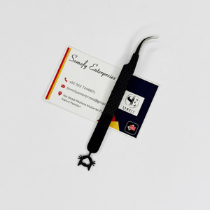 Pince à cils à pointe de fibre de haute qualité Produit le plus vendu Pince à épiler incurvée enduite de poudre brune Pince à épiler d'isolation Durable - Product Image 4