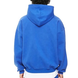 OEM Délavé Sweats à capuche à épaules tombantes Boxy Fit No String Sweat à capuche Oversize Pullover Heavyweight Vintage Hoodie Pour Hommes - Product Image 4