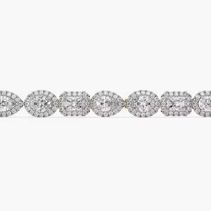 Bracelet Tennis Moissanite en Or Jaune Diamant Alternatif Bijoux de Mariée Étincelants Bracelet de Luxe de Tous les Jours - Product Image 3