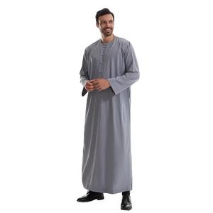 Thobe musulman, taille poche, couleur unie, design arabe, robe, mode saoudienne, Qatar, vêtements islamiques pour hommes - Product Image 1