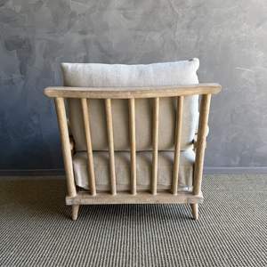 Style nordique moderne Simple Log Design tissu en bois massif canapé monoplace pour petite famille pour appartement hôtel nouveauté vie - Product Image 3