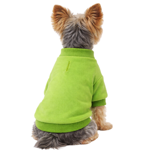 Bright Green Fleece Dog Sweatshirt Cozy Pullover Soft Warm Pet Clothing for Small Dogs Cold Weather Wear - Product Image 2