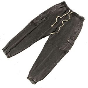 Pantalon de survêtement vintage pour hommes, surdimensionné, jambe droite, éponge française, tissu moyen, respirant, imperméable, sport, vente en gros - Product Image 1